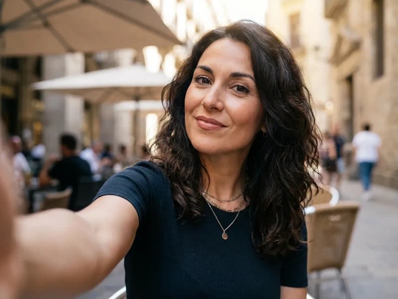 Casual selfie before AI transformation