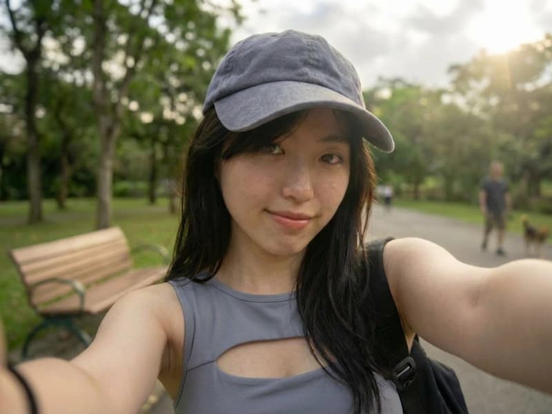 Casual selfie before AI transformation